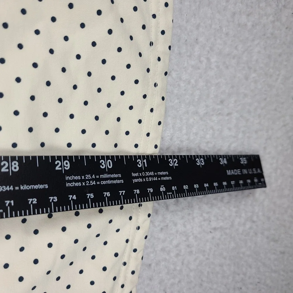 BYLT Premium Basics Lux Polo Shirt Mens Large Beige Black Polka Dot Performance
